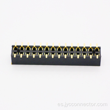 Conector femenino de doble fila dorada